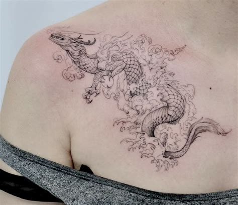 chinese dragon tattoo|small feminine dragon tattoos.